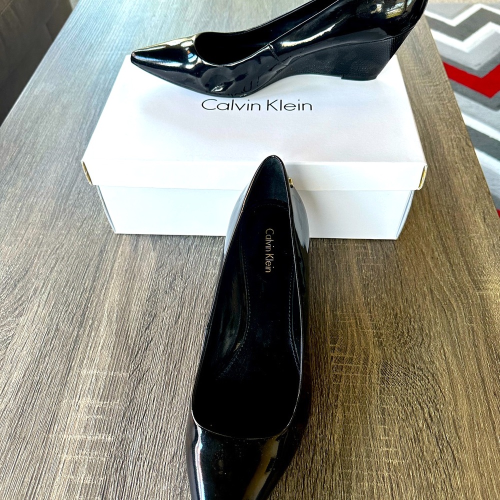Calvin Klein black wedge heels